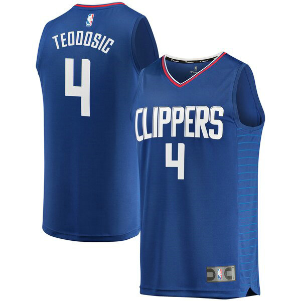 Maillot Los Angeles Clippers Homme Milos Teodosic 4 Icon Edition Bleu